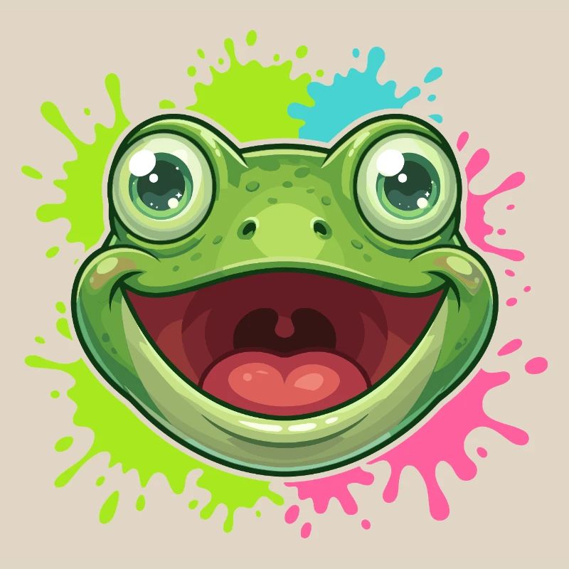 Éclaboussure joyeuse de grenouilles