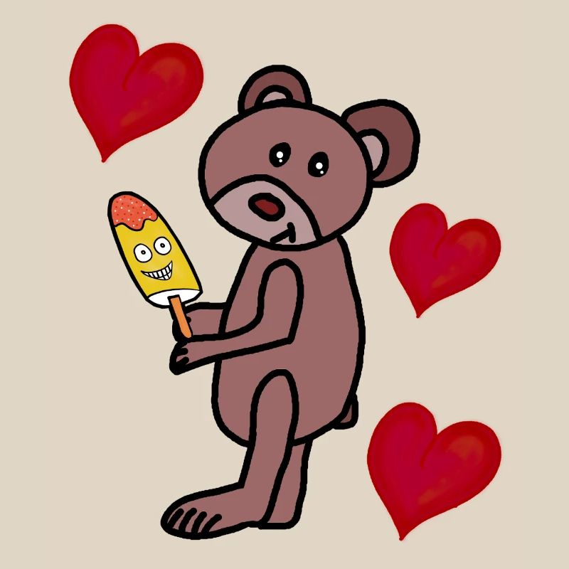Teddy Eis Eiskrem Kinder Kind  Bär Herzen