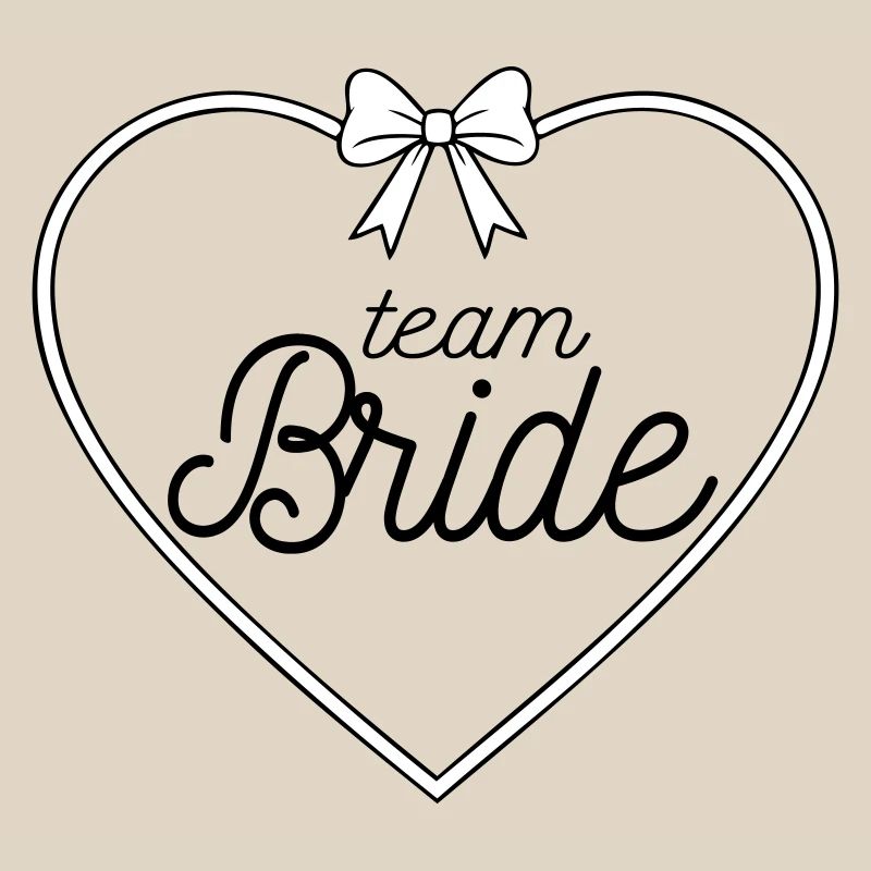 Conception de nœud en forme de cœur de mariée Team Bride – Équipe nuptiale pour enterrement de vie de garçon