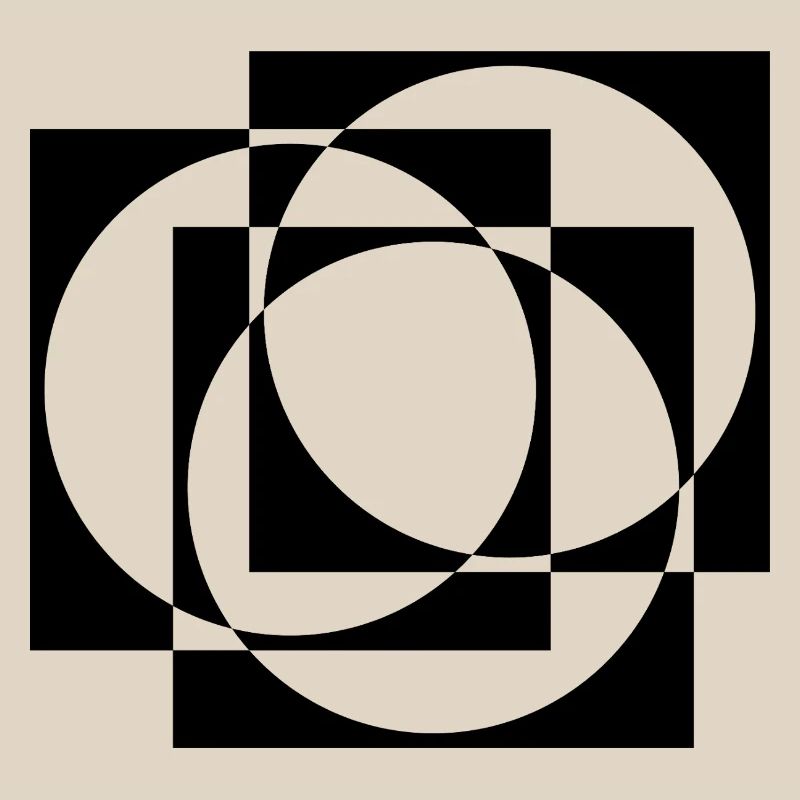geometric circles and squares pattern
