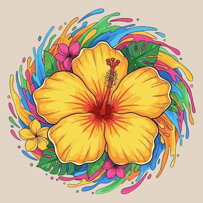 Éclaboussure d’hibiscus colorée