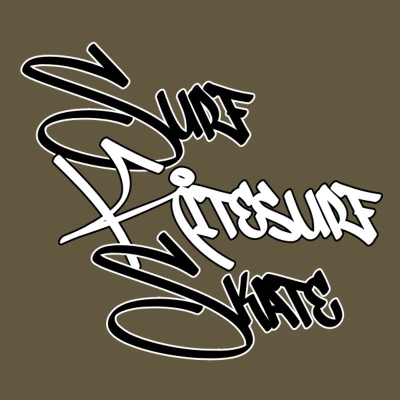 Graffiti Surf Script Blanc