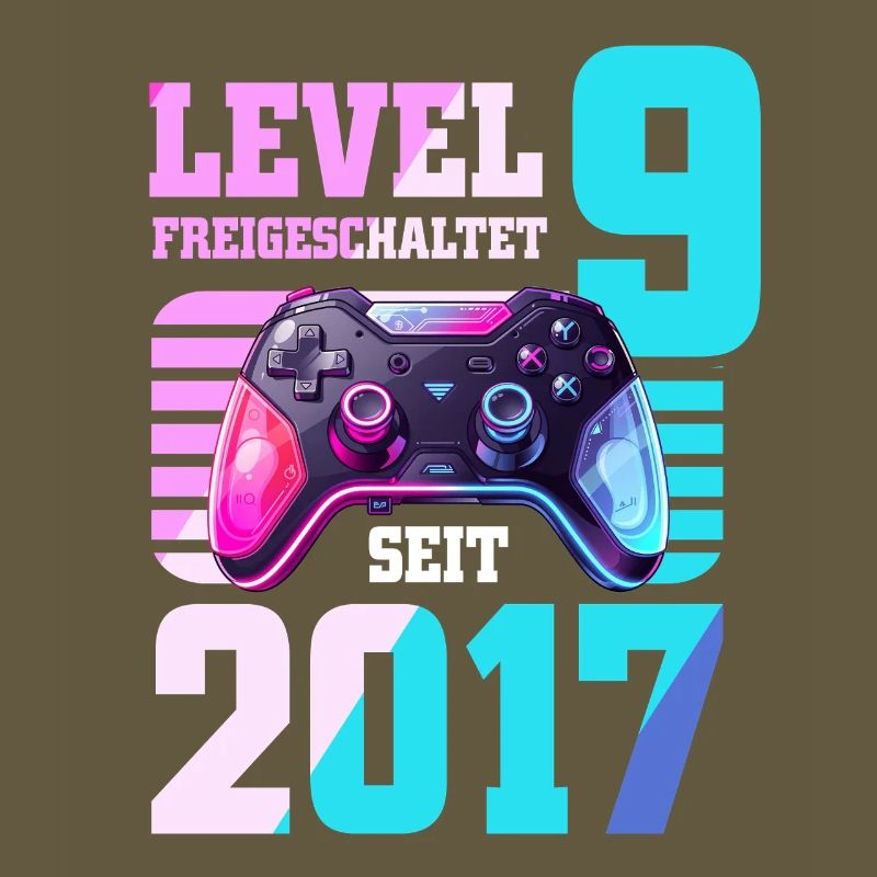 9. Geburtstag Junge Mädchen 2017 Gaming Level 9