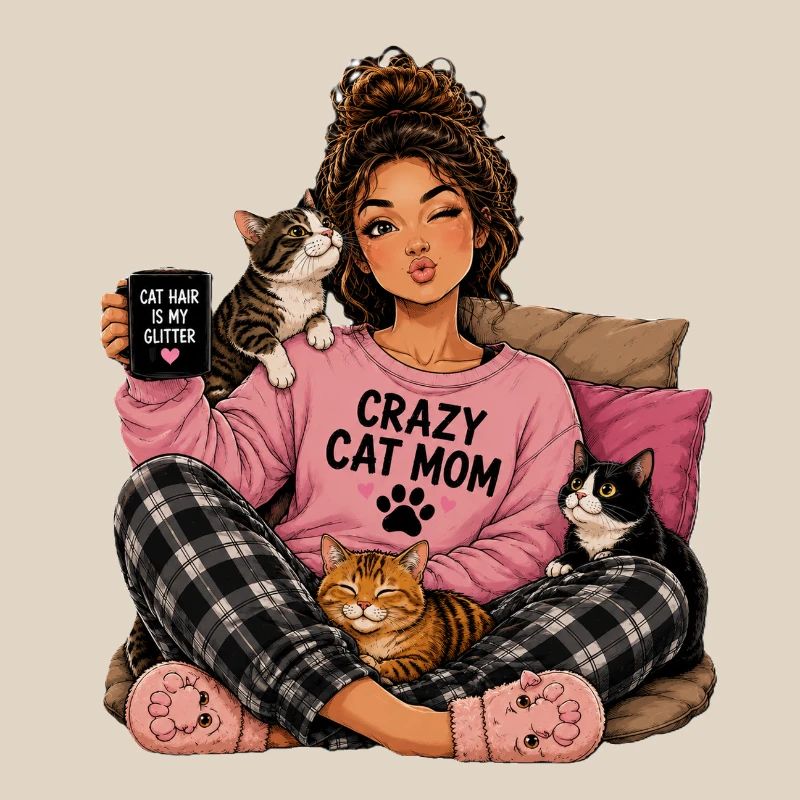 Crazy Cat Mom Cuddle Design