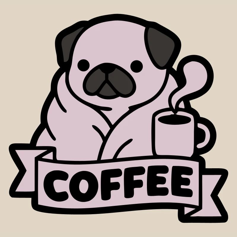 Mops Kaffee Morgenmuffel Banner