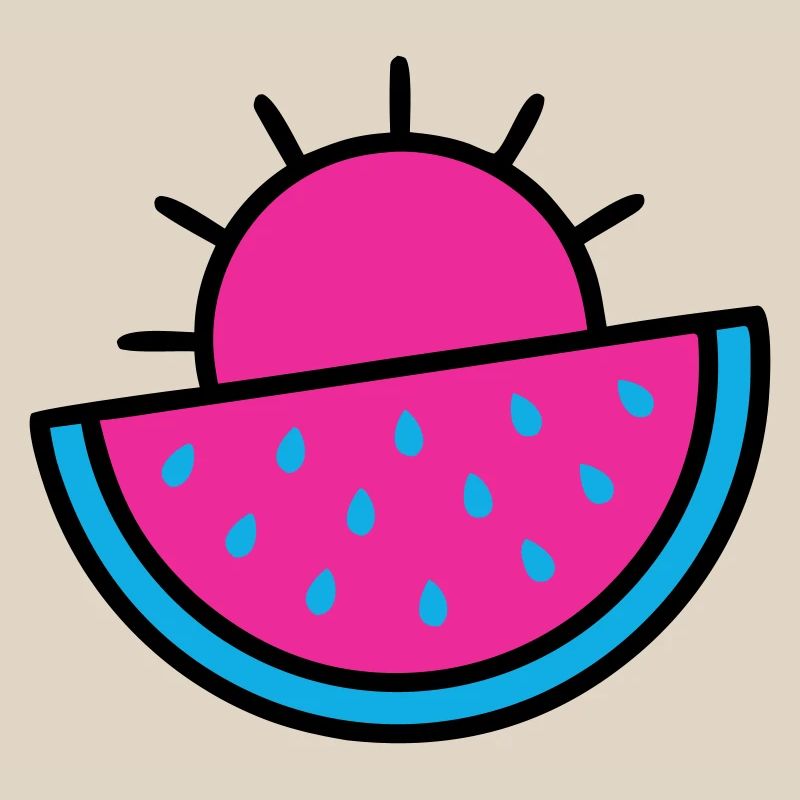 Wassermelone Sonne 90s Pop-Art