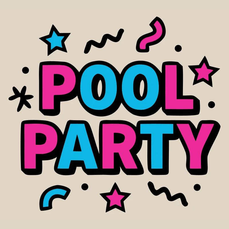 Pool Party 90s Lettering