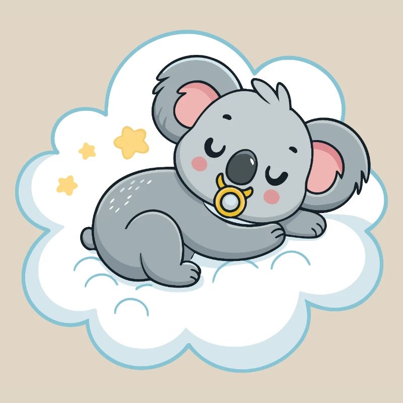 Dreamy Koala on Pacifier Cloud
