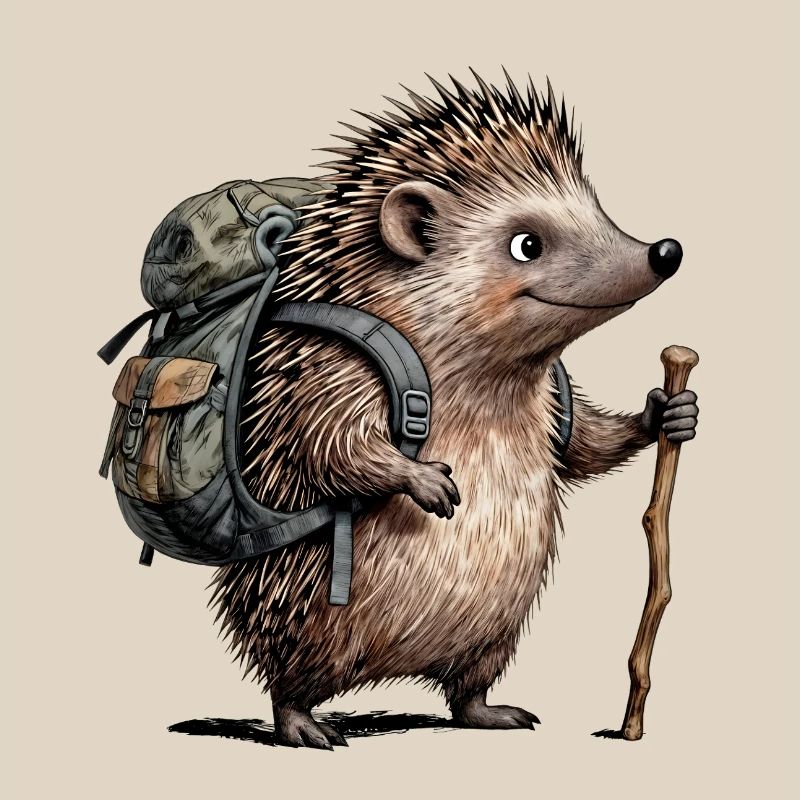 Wanderigel mit Rucksack