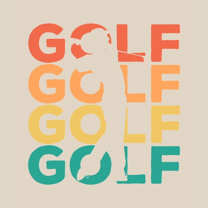 Rainbow Golf Swing Silhouette