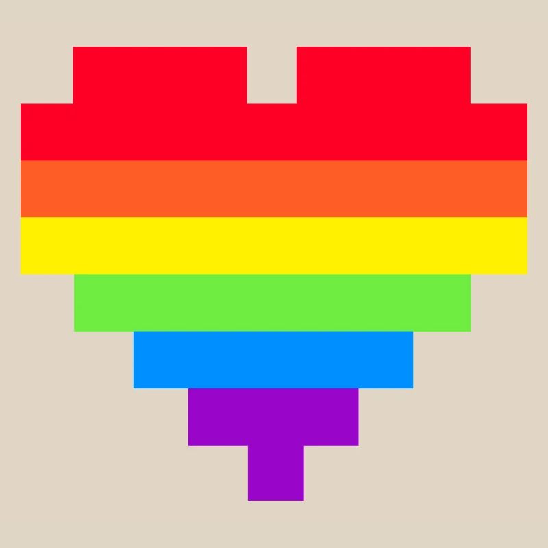 Pixel Herz Regenbogenfahne