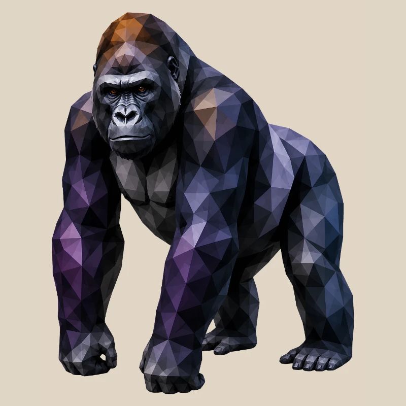 Gorilla Polygon – Colored Geometry