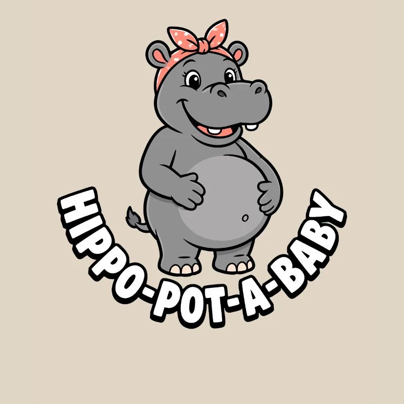 Schwangere Mutter Nilpferd-Topf-ein-Baby Nilpferd 
