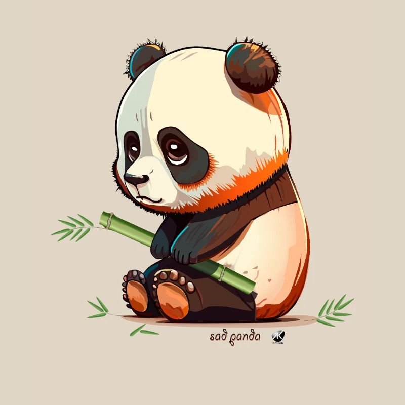 Sad Panda with Bamboo Sad Panda