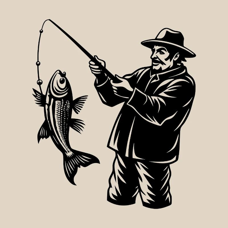 Fisherman caught a fish