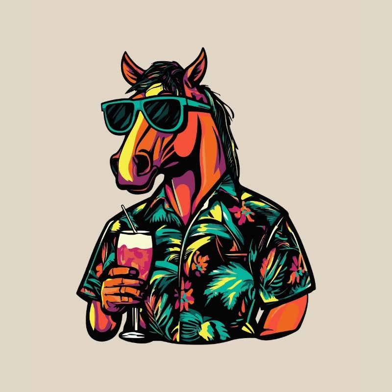Pferd Comic Sommer