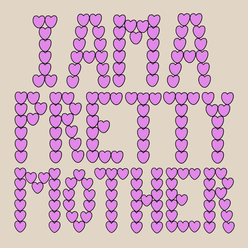Ich bin eine hübsche Mutter, Typografie.