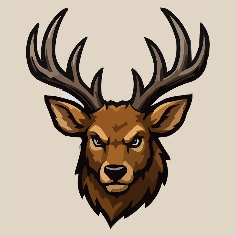 Forest deer head illustration