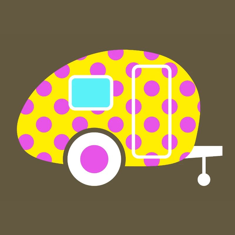 Caravan Vintage Camping Caravan Retro Dots Dot