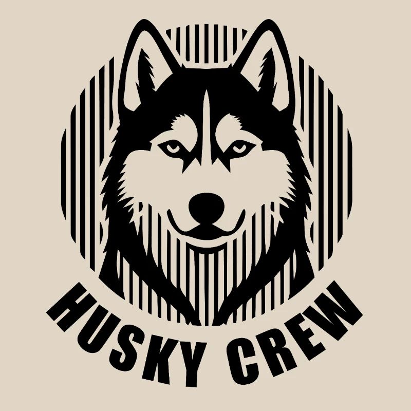 Husky Crew – Minimalist linear silhouette Hund