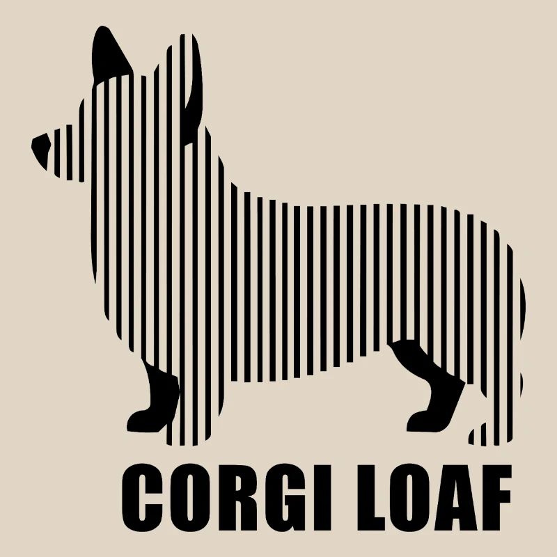Corgi Loaf – Minimalist linear silouette Hund