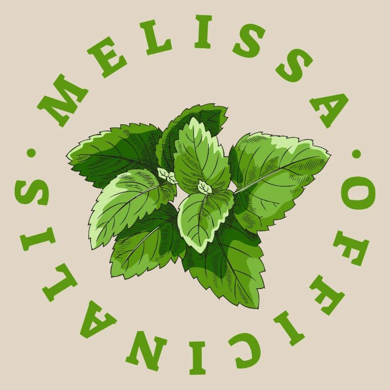 Lemon Balm Leaf Circular Emblem