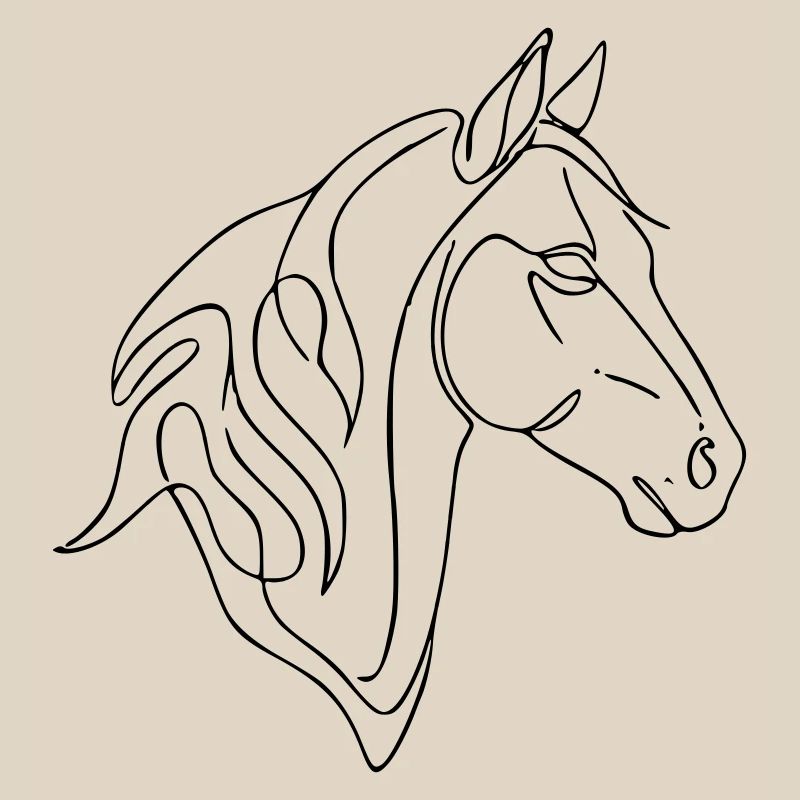 Art de lignes de chevaux minimalistes - Conception élégante de lignes