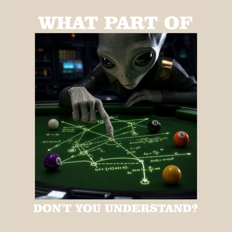 Billiards Physics Alien Nerd Pool Player