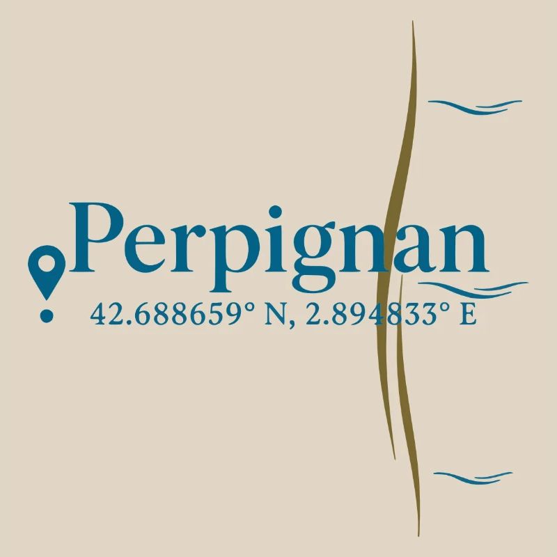Perpignan Coastal Coordinates Emblem