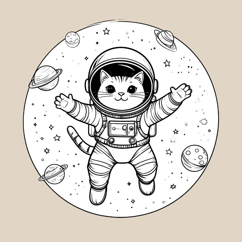Astronaute chat dans l’espace