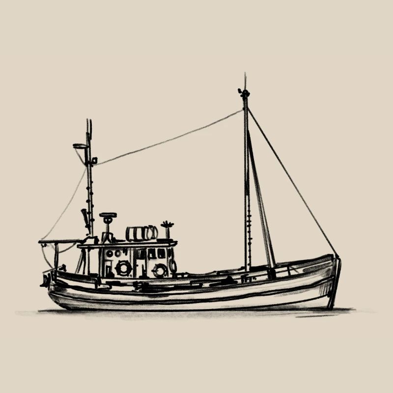 Fischkutter & Krabbenkutter - Illustration