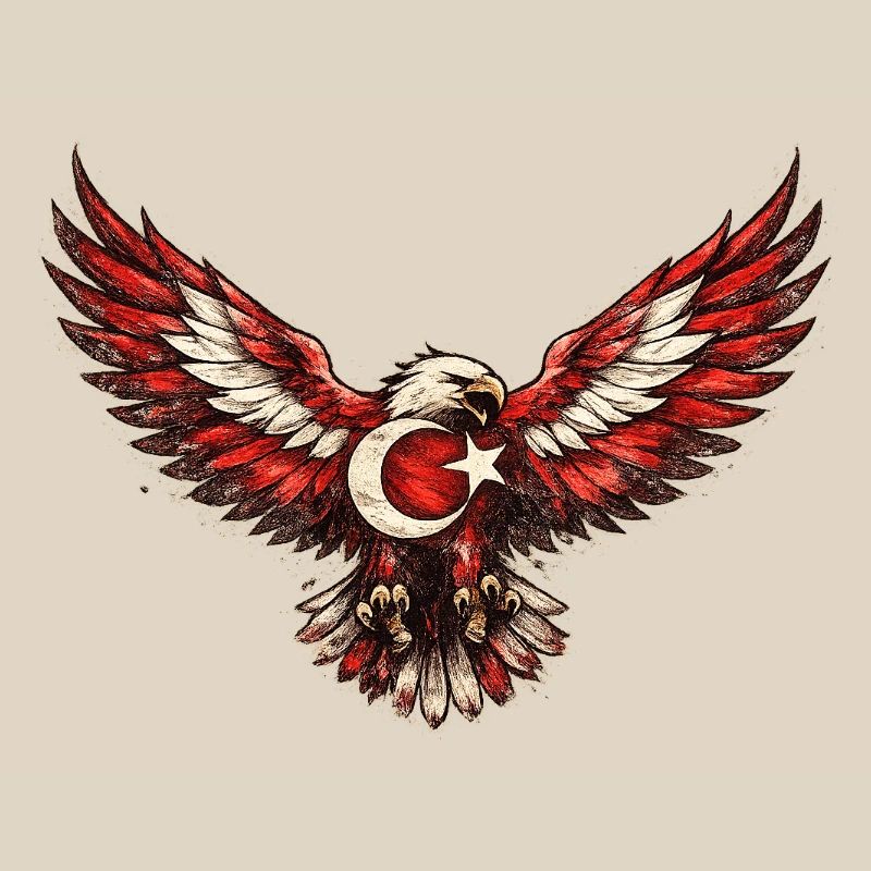 Winged Eagle Crescent Moon Star