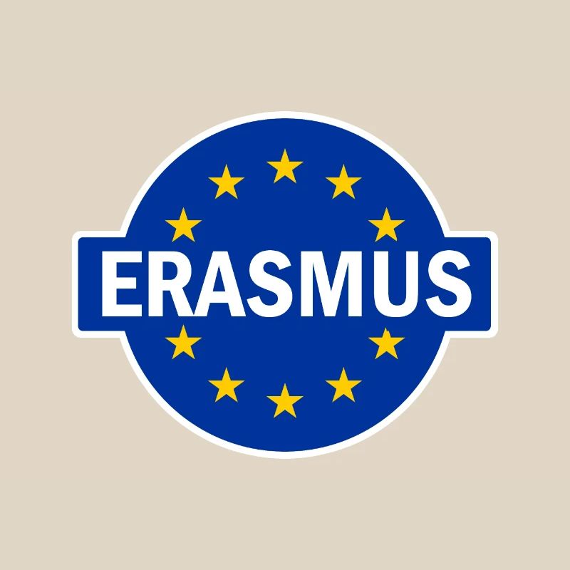 Erasmus Design with EU Flag