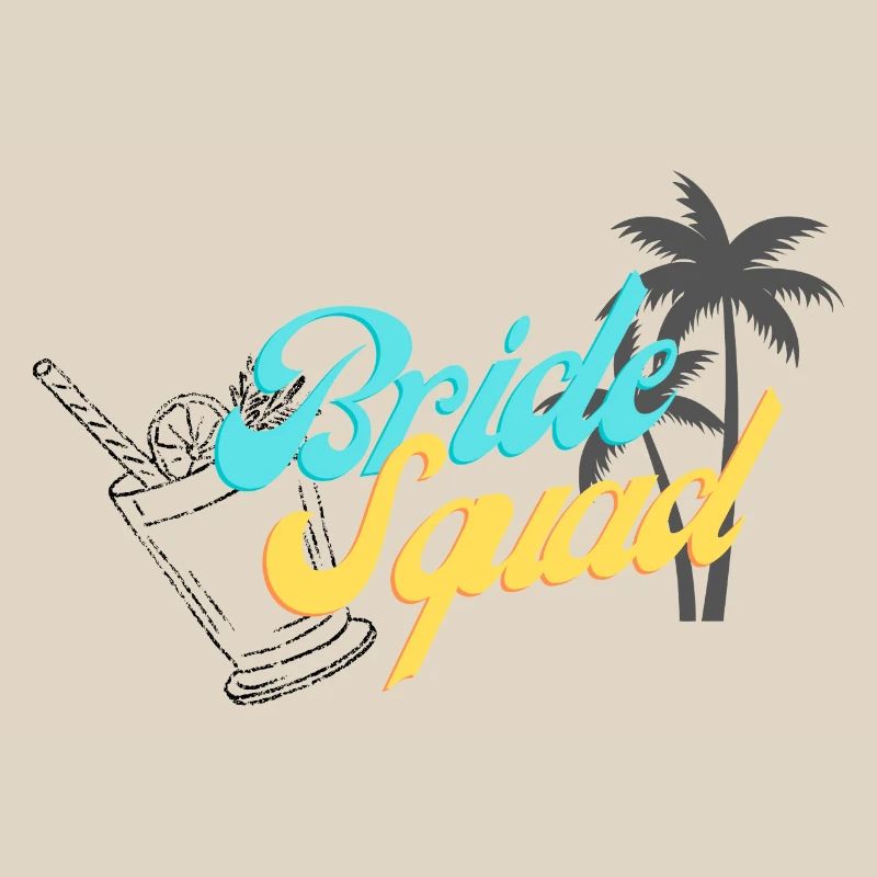Bride Squad Tropical Sunset Design