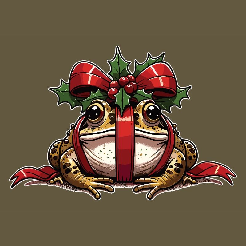 Mistle-Toad Funny Christmas Toad Frog