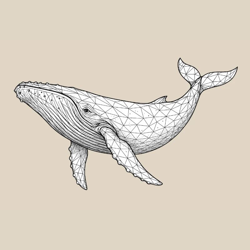 Geometric Whale Polygon