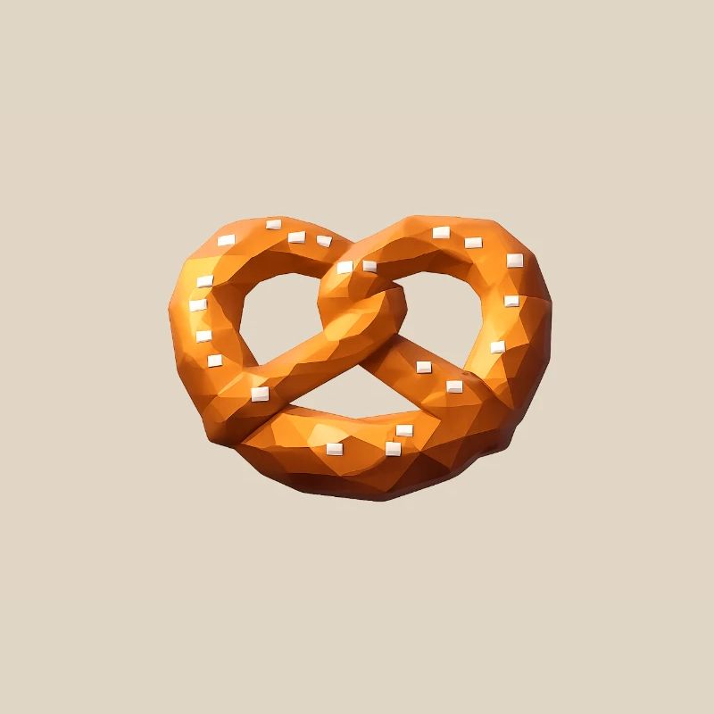 Low Poly Orange Polygonale Brezel