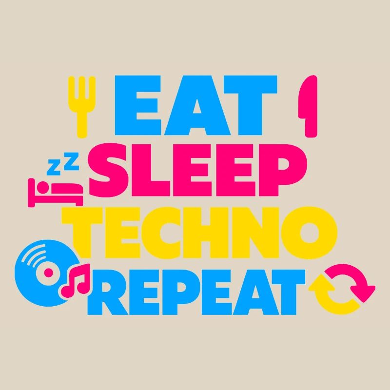 Mange Sommeil Techno Explosion Répétée des Couleurs