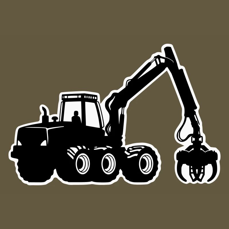 Silhouette de moissonneuse