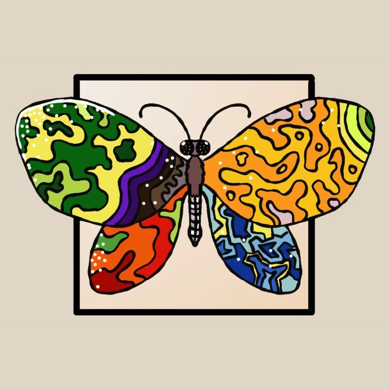 Multicolored Psyedelic Butterfly