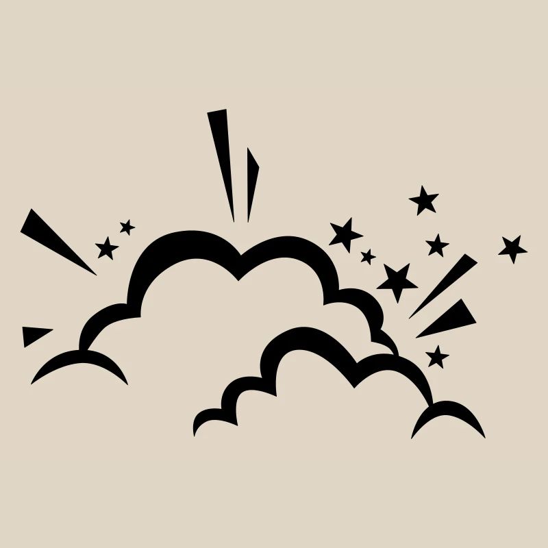 Comic cloud after explosion