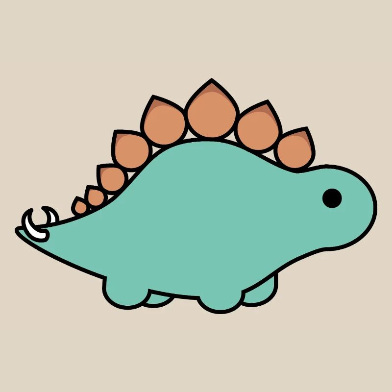 Turquoise Stegosaurus Cartoon