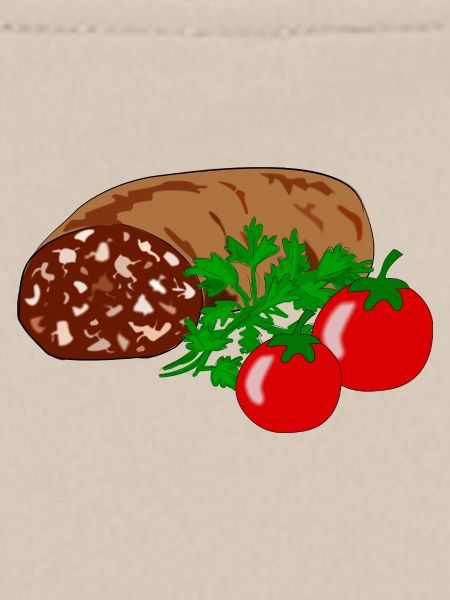 Blutwurst mit Tomate