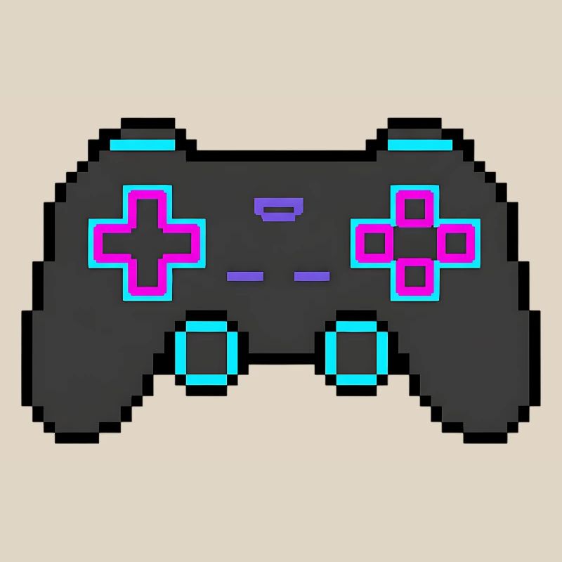 Autocollant Pixel Game Controller Retro 8 Bits Shirt