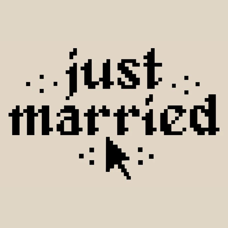Just Married Pixel Funny Wedding Gift
