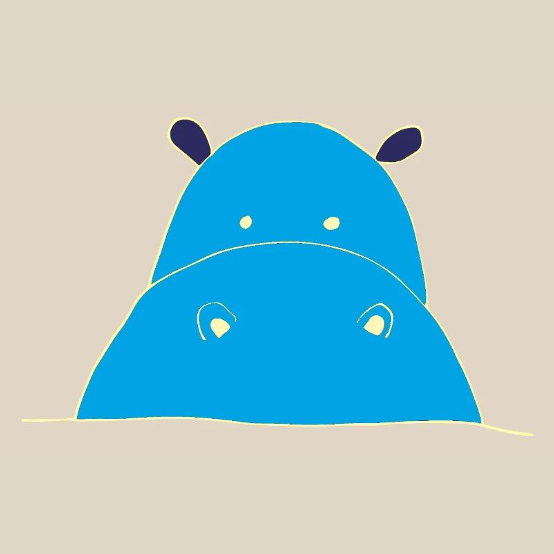 Blauer Hippo nilpferd