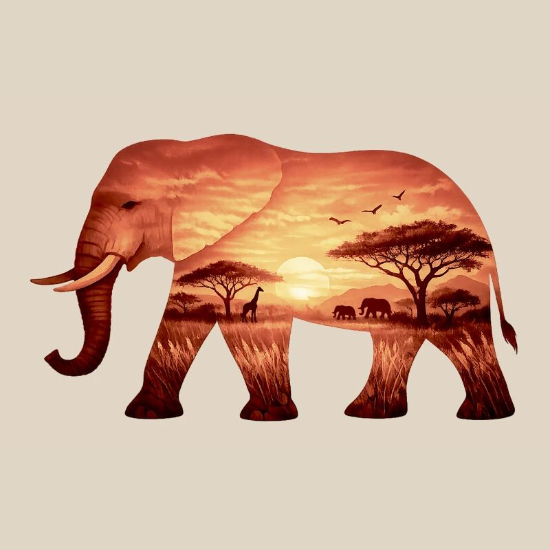 Elefant auf Savanne