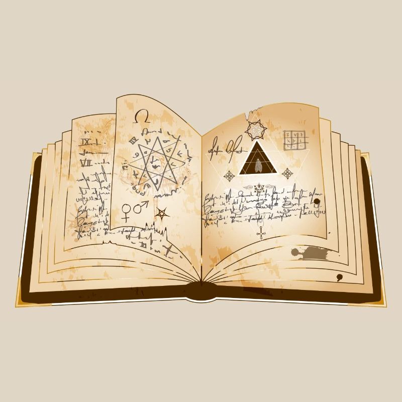 ancient magic book with ancient spells