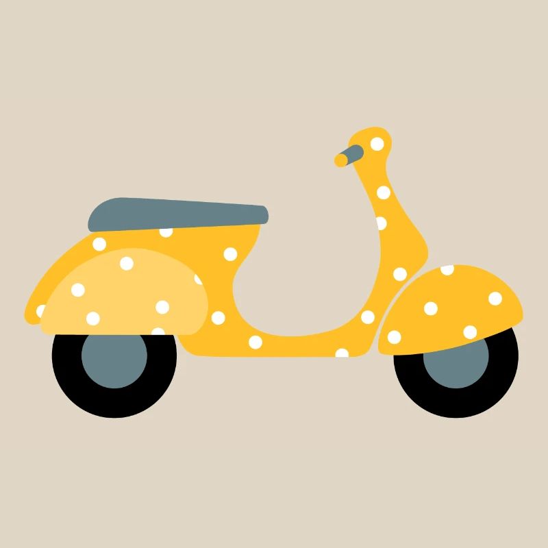 Scooter Dots Yellow Pattern Points Vacances Été Fun