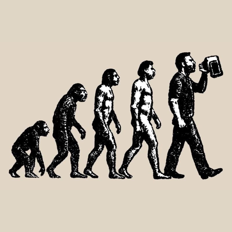 Evolution zum Biertrinker Grunge Design
